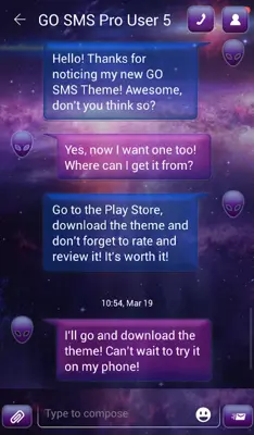 GO SMS Galaxy Theme android App screenshot 2